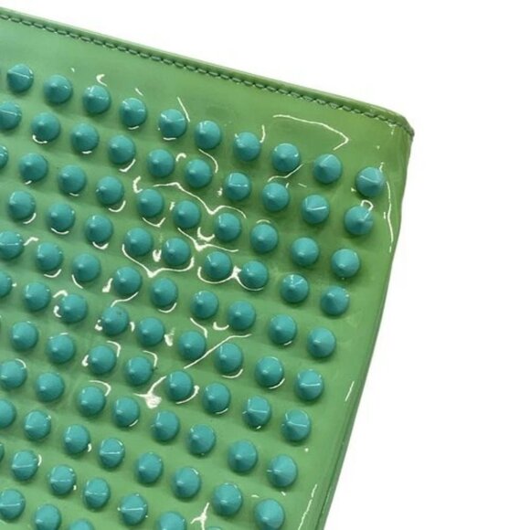 CHRISTIAN LOUBOUTIN Light Green Patent Leather Clutch Bag - Picture 11 of 15
